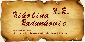 Nikolina Radunković vizit kartica